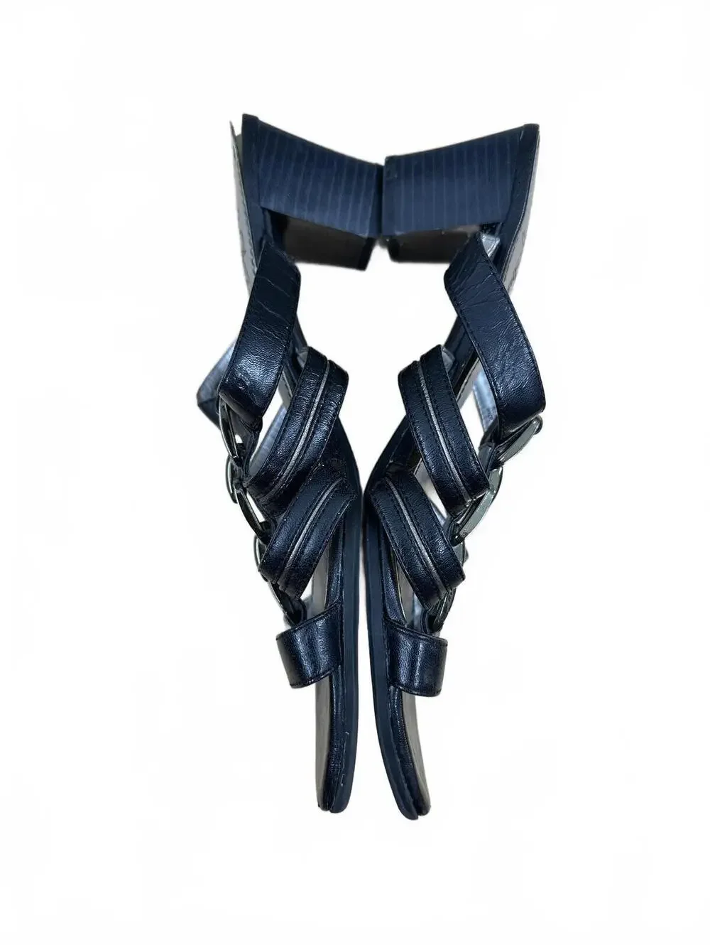 LifeStride Black Strappy Block Heel Sandals